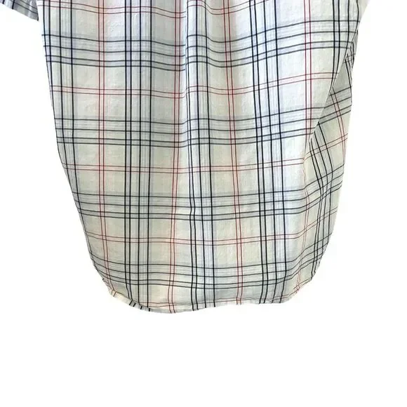 Equipment Keira Tie Front Shirt In Mint Julep Multi Plaid Size S - Picture 9 of 11